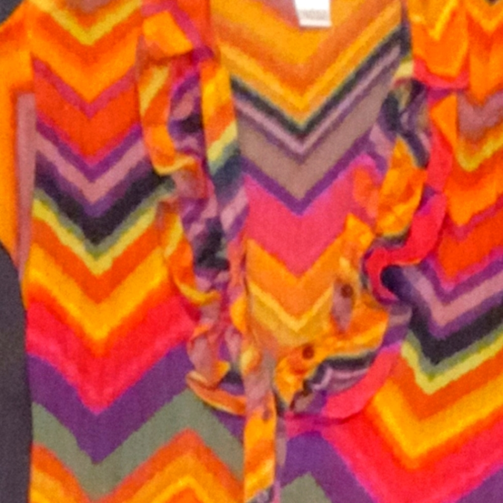 Women's Multi-Colored Short Sleeve Blouse
